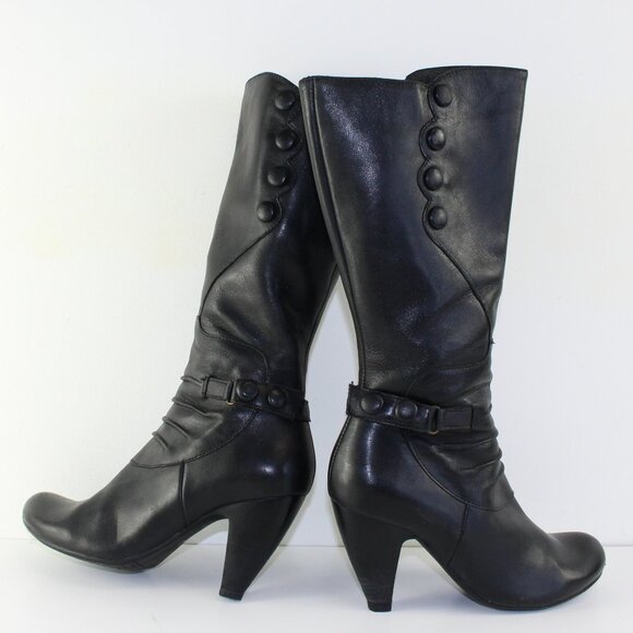 Miz Mooz Tall Black Leather Shelia Boots (6.5 US) - Picture 3 of 13